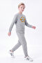 3 Thread Printed Boys' Double Pocket Crew Neck Sweatshirt Set - 2