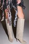 Azalea Women's Beige Suede Stone Detailed 2-in-1 Detachable Pointed Toe Thin Heel Boots and Ankle Boots 9 cm Heel - 2
