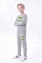 3 Thread Printed Boys' Double Pocket Crew Neck Sweatshirt Set - 4