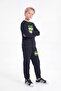 3 Thread Printed Boys' Double Pocket Crew Neck Sweatshirt Set - 3