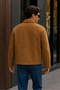 Men's Relax Fit Premium Jacket Cashmere Coat Brown - 4