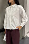 Cream Women's Embroidered Long Sleeve Shirt - 2