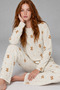 Women's Comfort Flexible Ecru Pajama Set 4695 - 5