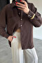 Brown Perry Women's Striped Oversized Shirt - 3