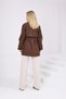 Women's Oversized Short Trench Coat with Epaulettes, Buttons, and Pockets - 8