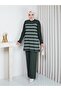 Knitwear Striped Double Set Khaki - 3