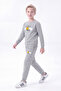 3 Thread Printed Boys' Double Pocket Crew Neck Sweatshirt Set - 2