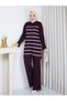 Knitwear Striped Double Set Plum - 3