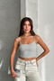 Strappy Patterned Crop Blouse with Breast Support - 3