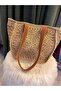 Hand knitted straw bag - 2