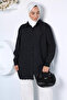 Black Floral Embroidered Hijab Shirt - 2