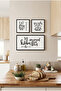 Seasoned with Love Concept - 3-Piece Black Wooden Frame Look Mdf Painting Set - 5
