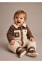 Baby Boy Brown Convivial Cotton Jumpsuit
