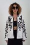 Ecru Embroidered Gabardine Jacket - 6