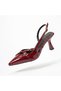 Zri̇n-005 Burgundy Patent Leather Daily 7 cm Heeled Shoes - 3