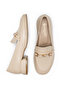 Women's Patent Leather Buckle-Strapped Thick-Heeled Classic Loafer - 4