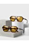 Sorella Leopard Patterned Soft Brown Retro Sunglasses with Gold Accessories - 4