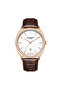 Rosegold Men's Wristwatch |   42mm Stainless Steel Case, Brown Leather Strap - 5