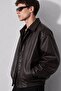 Oversized Black Leather Jacket - 3