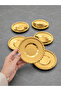 6 Pieces of Gold Wicker Braided Gold Stainless Steel Tea Plate Presentation Serving Coasters