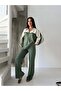 Women's Modal Fabric Oversize Parachute Detailed Interlocking Zippered Double Bottom Top Set - 3