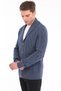 Indigo 80% Wool 20% Acrylic Hair Knit Patterned Buttoned Shawl Collar Knitwear Cardigan Trist-5369 - 3