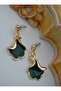 Leaf Figured Earrings - Green - - 5