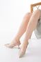 Zri̇n-725 Premium Gold Sequin Patterned Pointed Toe Heeled Shoes 7.5 cm - 4