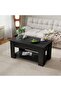 Modern Coffee Table Centre Table Adjustable Lift Top Tabletop with Hidden Storage and Practical Bottom Shelf 90X50X46Cm - 6