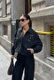 Women's Black Bead Embroidered Adjustable Elastic Jacket - 4