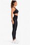 Women's Black High Waist Sports Leggings with Contrast White Line Detail Full Length Fitness Leggings - 3