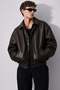 Oversized Black Leather Jacket