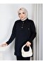 Knitwear Polo Collar Two-Piece Set with Trousers Black - 4