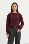 Stitching Detail Crew Neck Sweater 0093 Claret Red