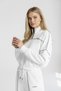 Women's White Oyshoo Low Sleeve Casual Crop Zipper Wide Leg Sweatpants Set - 78077 - 5