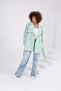 Women's Oversize Trench Coat Short Length Stand Collar Buttoned Pocketed Stylish Model - 4