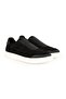 Men's Sneaker Shoes Genuine Suede Leather Slip-On Laceless Monogram Logo Lightweight Thick Eva Sole L596 - 3
