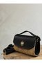 Lunessa Women's Shoulder Crossbody Bag with Straw and Faux Leather Detailing, Stylish for Daily Use, Modern Design - 3