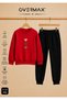 Kids' Tracksuit Set – Cute Hearts Printed Sweatshirt & Sweatpants