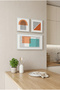 Tile Tones and Turquoise Detailed Abstract Linear – 3-Piece Home, Bathroom, and Coffee Corner Mdf Painting Set - 2