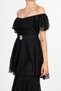 Women's Summer Black Madonna Collar Layered Tulle Dress 50428 - 4