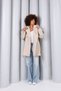 Women's Oversize Trench Coat Short Length Stand Collar Buttoned Pocketed Stylish Model - 6