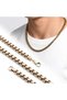 💎   Premium Shiny and Stylish Oval Albanian Men's Steel Necklace 6mm 55cm 3183Eck022 - Gold Color