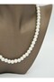 Glass Pearl Necklace - White - - 3