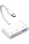 قارئ بطاقات ذاكرة USB C 3 في 1 مع محول USB 3.0 SD وMicro SD