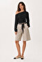 Bermuda Woven Shorts with Pockets Lfk0023 Beige - 2