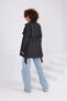 Women's Oversize Trench Coat Short Length Stand Collar Buttoned Pocketed Stylish Model - 2