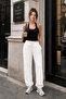Women's Draped Modal Touch Textured Sweatpants with Elastic Cuffs - 6