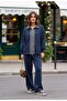 Selanik- Oversize Suit with Embroidered Detail | Navy Blue