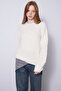 Oversize Circular Neck Tricot Sweater Ecru - 4